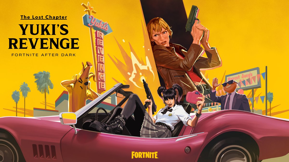 UnrealEngine's tweet image. Quentin Tarantino and Uma Thurman dip back into Kill Bill for The Lost Chapter: Yuki’s Revenge in Fortnite, created using Unreal Engine.

Alongside the premiere today in Fortnite, head on over to the Epic Newsroom to learn more: epic.gm/yukis-revenge-…