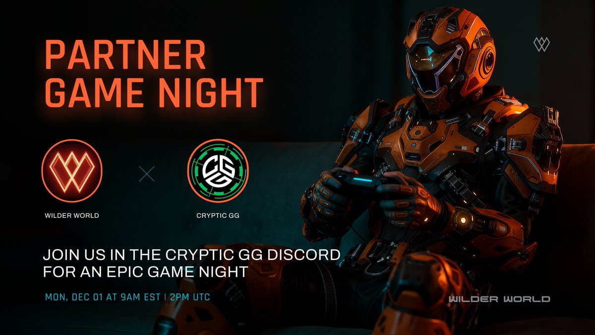 wildernation369's tweet image. 🎮CRYPTIC GG GAME NIGHT: 1 HR AWAY🎮

📍 Location: Cryptic GG Discord
🔗 Cryptic GG Discord: discord.gg/KEQDyHKDzJ
🗓️ Time: 9AM ET/ 2PM UTC

🙌 Play, chat, and win some $WILD prizes when @WilderWorld Super Early Access teams up with @TheCrypticGG!