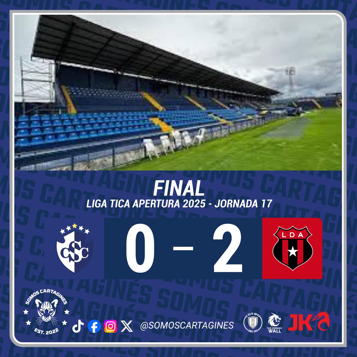 SomosCartagines's tweet image. ⏱️ FT’ | #CSC 0-2 #LDA
#1CSC | #CSCLDA | #LigaTica | #AP25
