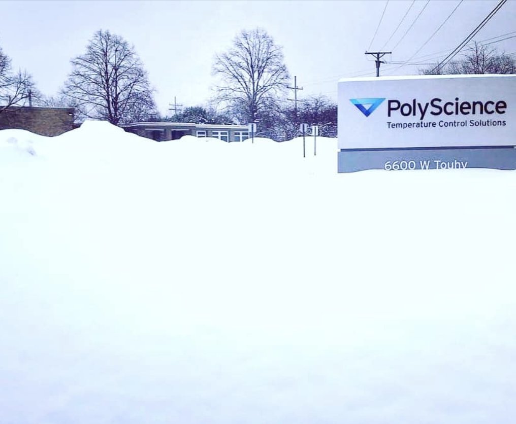 PolyScienceLab's tweet image. We promise we had nothing to do with this:) . Our temperature control is much better:)
#PolyScienceProud #temperaturecontrol #labworkk  #meteorology #snowday #winter #laboratorylife #laboratoryequipment #americanmade #americanmanufacturing #chicago #chiberia #temperaturecontrol