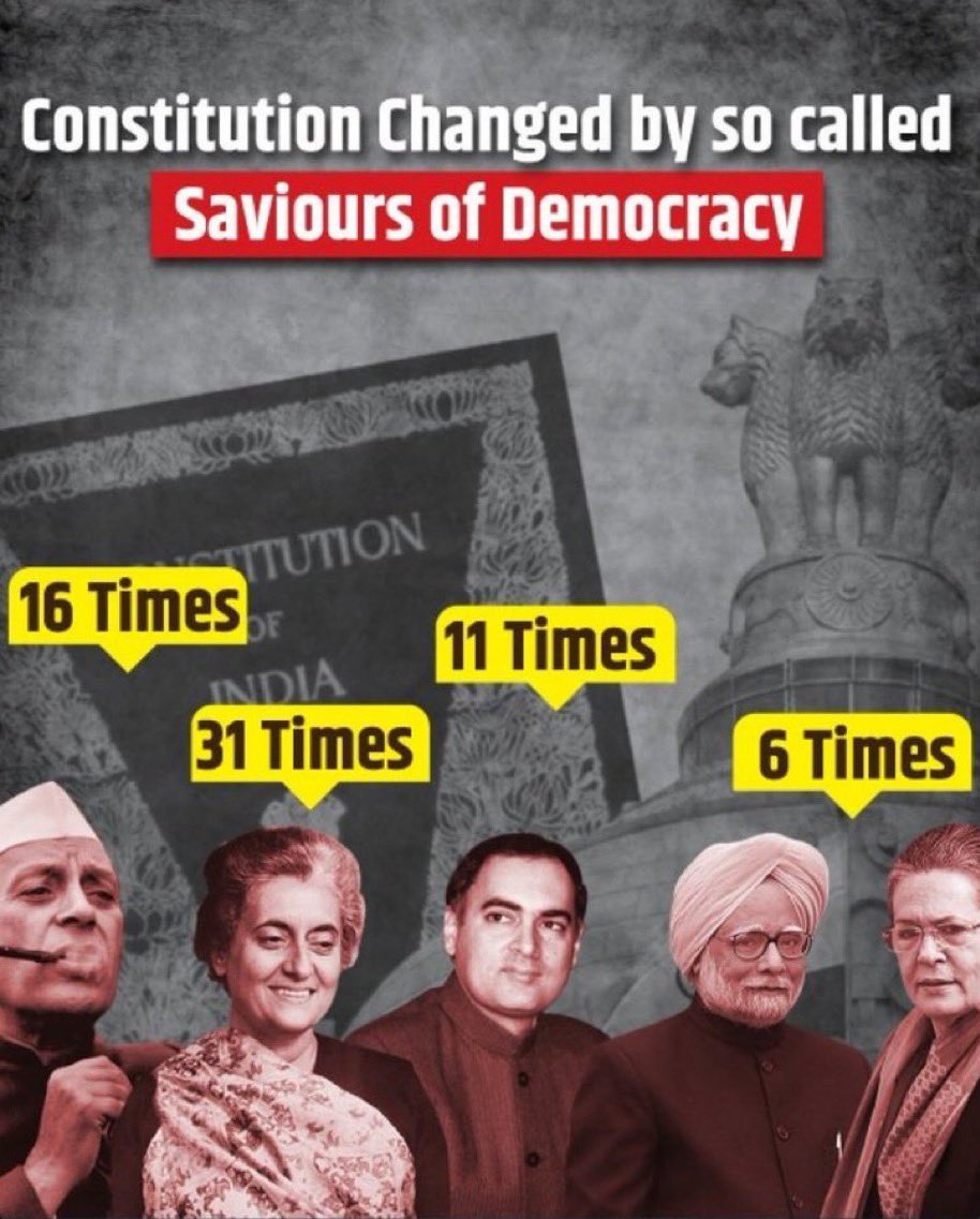 jmanish11's tweet image. Manmohan singh was so educated that he changed the constitution 6 times.