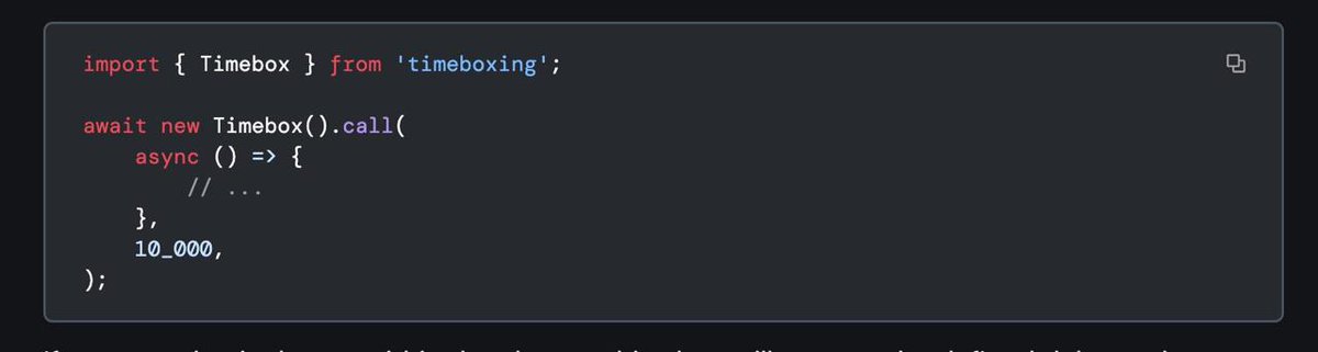devhammed's tweet image. I just ported the Timebox class from @laravelphp to TypeScript/JavaScript, ensuring that the given callback always takes a fixed amount of time to execute, even if its actual execution completes sooner.

GitHub: github.com/devhammed/time…

NPM: npmjs.com/package/timebo…

Deno:…