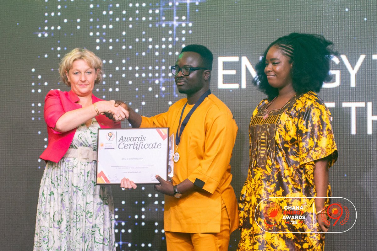 _asecgh's tweet image. 🚨Ghana Energy Awards: ASEC Named Energy Think Tank of the Year 

We are honoured to be awarded Energy Think Tank of the Year at the 9th Ghana Energy Awards  held on Friday, 28th November 2025, at the Labadi Beach Hotel.

#ASEC #GhanaEnergyAwards