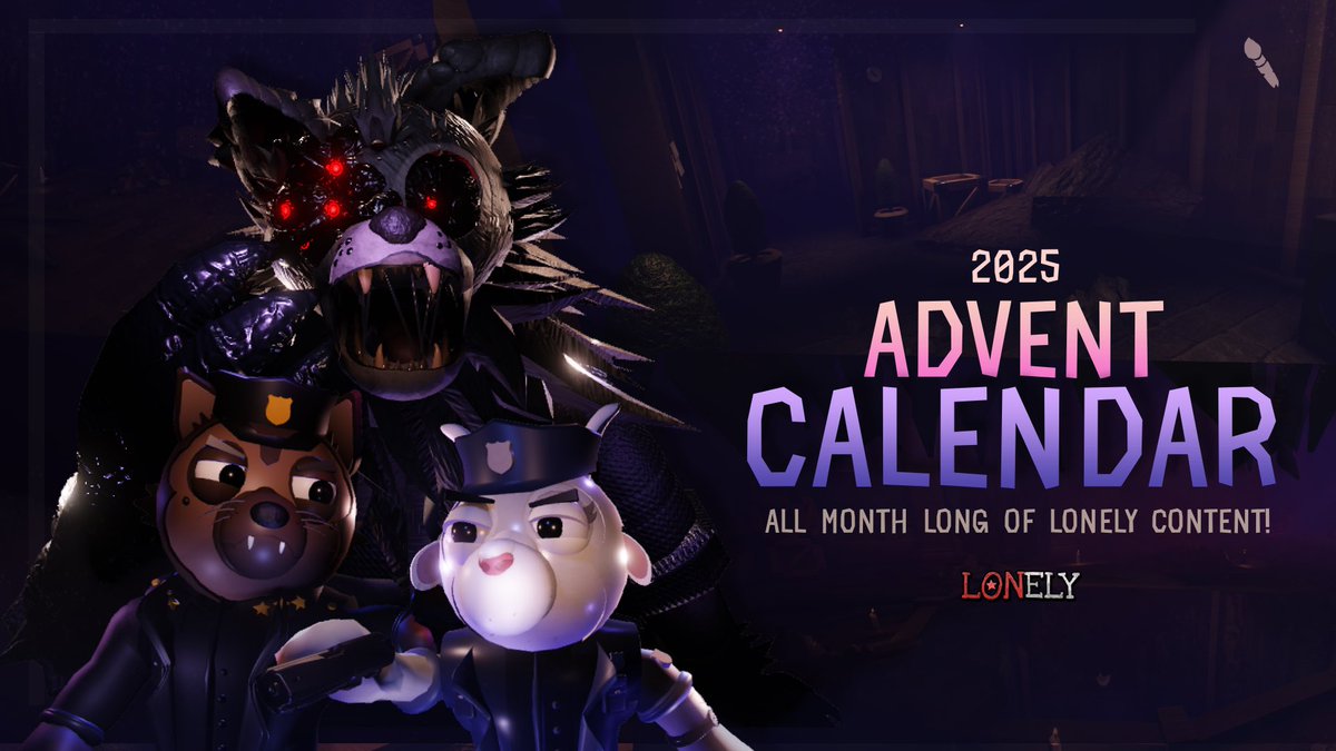 LonelyDomicile's tweet image. OUR FIRST ADVENT CALENDAR!! ❄️

Join us in our first advent calendar event! We will be posting content from New Map Reveals - Gameplay Teasers and so much more!! ☃️

Our first teaser for our Advent Calendar goes out December 2nd! Stay tuned! 🗓️

#roblox #piggyroblox #robloxdev