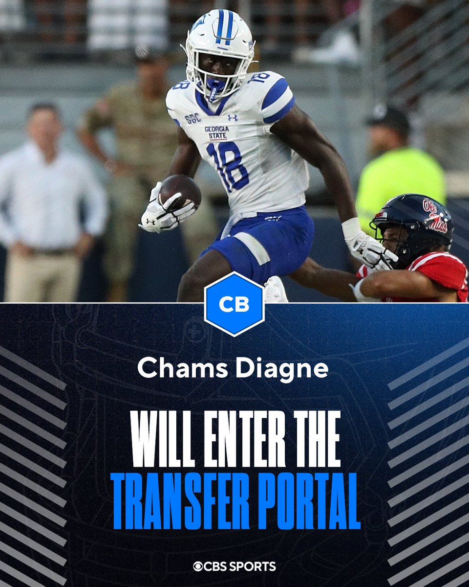 Georgia State CB Chams Diagne plans to enter the portal, a source tells <a href="/mzenitz/">Matt Zenitz</a> and I for <a href="/247Sports/">247Sports</a>/<a href="/CBSSports/">CBS Sports</a>. 

The 6-foot-4, 207-pound CB posted 25 tackles, 1 INT and 3 passes defended this season. 

247sports.com/player/chams-d…