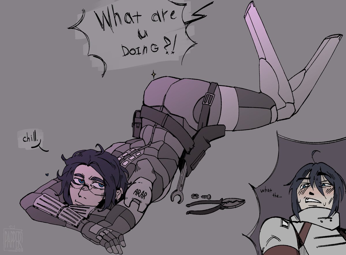 Paper_Dogg's tweet image. An old job that was very much asked to be finished.
Autumn turned out to be difficult both for health and for events. I hope it will get better. I&apos;m trying to get back into drawing.

#SIGNALIS