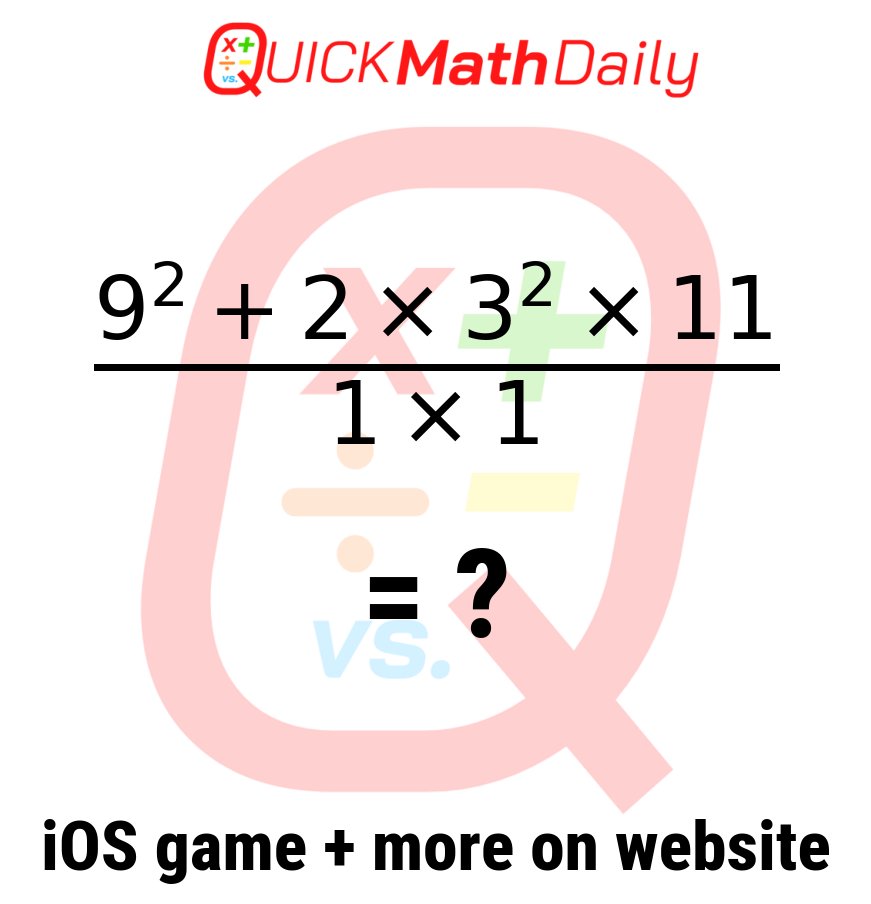 QuickMathDaily's tweet image. 🚦Math Speed Challenge: Can You Solve It? 🏃‍♂️💨 

Type Your Answer in the Comments!👇

See more on QuickMathDaily.com 👀 ✅