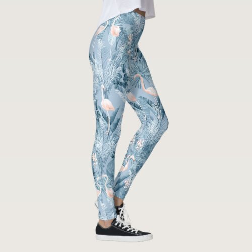 ArrayStores's tweet image. Flamingo Orchid Tropical Pattern Blue ID868 Leggings #seamless #patterns, #tropical #foliage #greenery #Leggings ArrayforCards