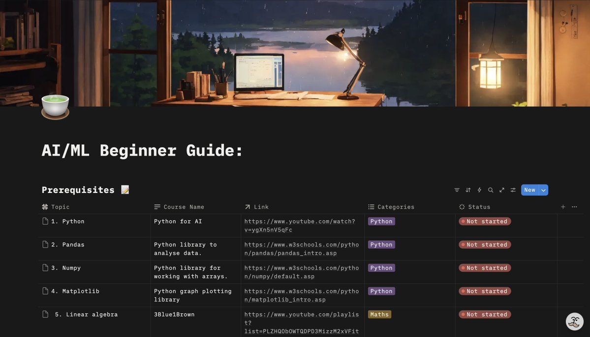 Samiksha2908's tweet image. If you’re lost on where to start with AI/ML, this is for you!  
A lot of you asked me because everything feels overwhelming at the beginning.
So I put together a simple, beginner-friendly guide. 

notion.so/AI-ML-Beginner… 

I didn’t land on this roadmap instantly, I went through a…