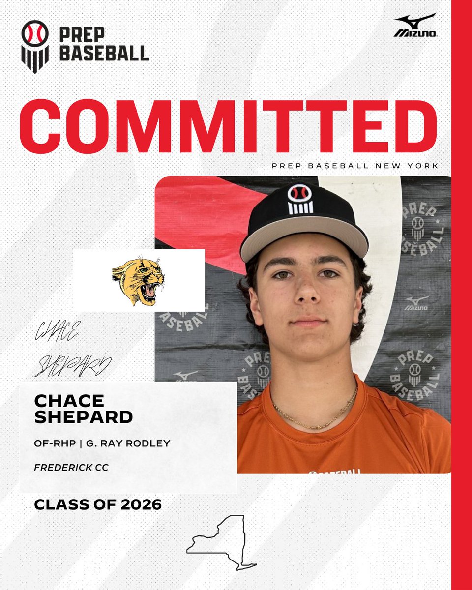🚨Commitment Watch🚨

2026 OF/RHP Chace Shepard (G Ray Bodley) has committed to Frederick CC

✅ 2025 NY State Games
✅ 2024 NY State Games

👤 loom.ly/XWahUlk

#congrats #committed