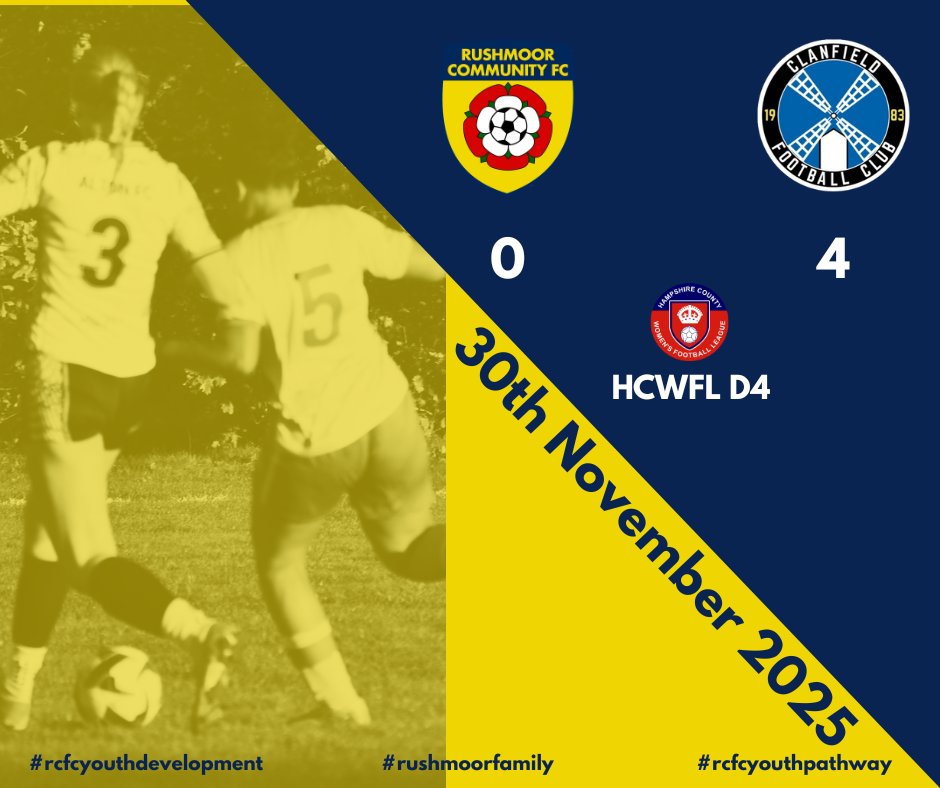 Our first-ever league meeting against Clanfield Ladies and the game opened with a balanced and composed display from both sides. Although unable to get the win today there were encouraging moments and strong passages of play to build on
<a href="/clanfieldfc/">Clanfield FC</a> 
#rushmoorfamily