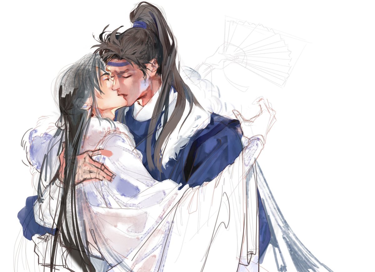 Finally worked some more on this Cezhou piece 😭 
I’ve had a really tough art block since October. Completing 2 volumes of official work while maintaining a day job must have drained me so I was scared I was going to take much longer to recover 
🥲 #qjj #cezhou #wip