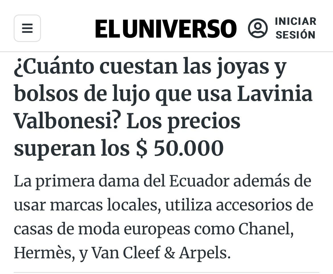 RepMorlaca's tweet photo. @Rutmercedes @NoemiCabreraCh Claro. Así puede ahorrar para otro Porsche
Daniel Noboa tiene plata para comprarse relojes de 75.000 dólares y comprarle a su esposa Lavinia Valbonesi carteras y joyas de más de 50.000, pero no para darle a su hija una pensión justa.
Eso solo lo hace un miserable https://t.co/dRxAhAvB3i