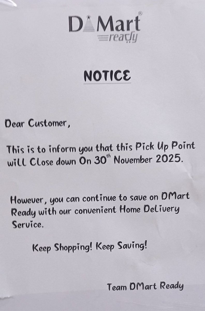 ChemburChapters's tweet photo. #CHEMBURRETAIL @AvenueDmart has shut down Sindhi Society pickup point. Huge inconvenience for regular consumers. Hoping for new pickup point soon... https://t.co/JZlaiBJANS