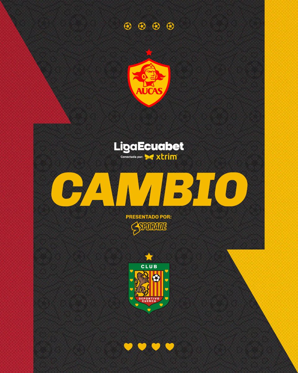 DCuencaOficial's tweet photo. Cambio #Sporade 

🔺Eddie Guevara  
🔻Alexis Rodríguez 

 #LigaEcuabetconectadaporXtrim

#VamosCUENCA 🔴⚫️ https://t.co/p4TGigEAt6
