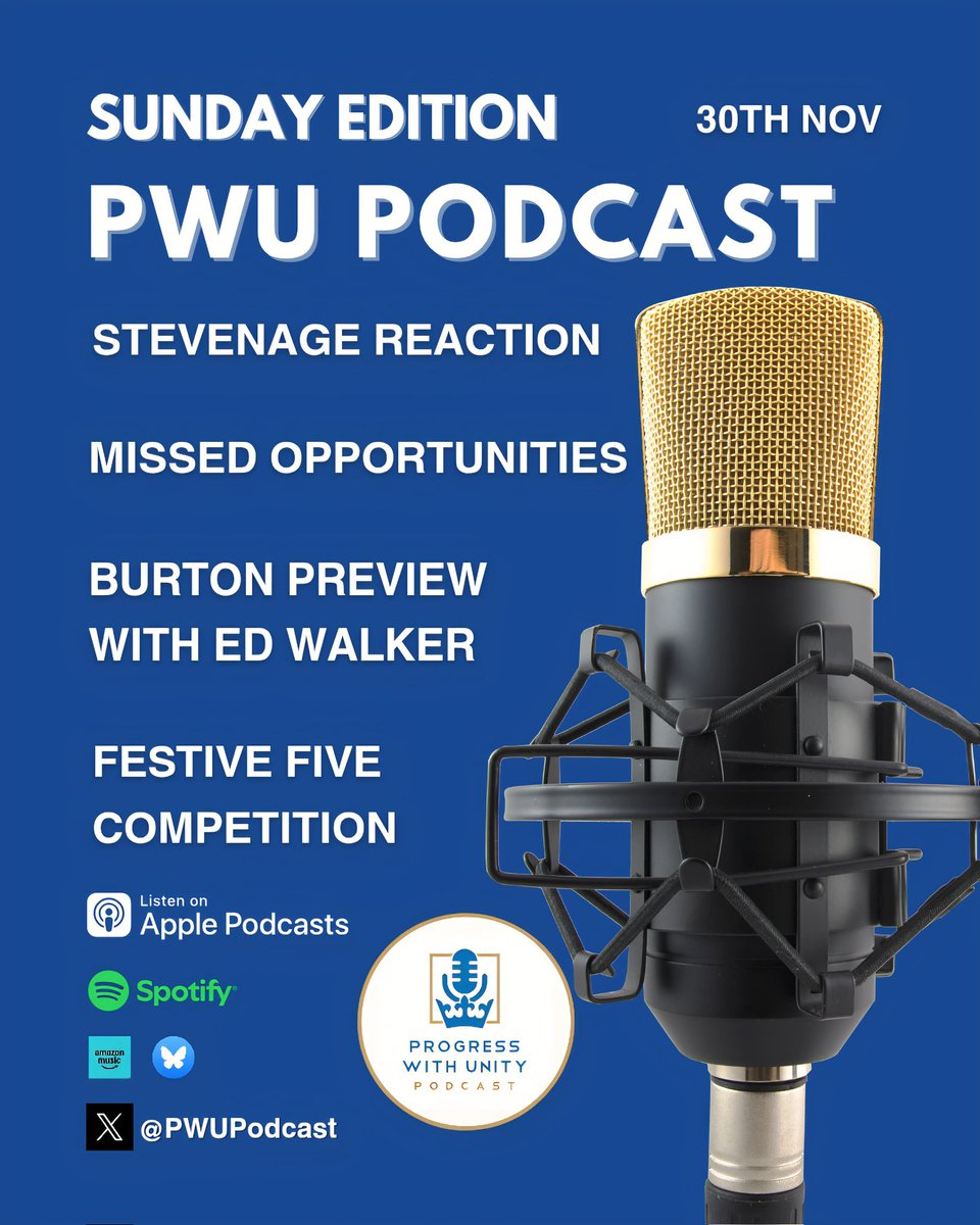PWUPodcast's tweet image. 🗣🎙𝗣𝗪𝗨 𝗣𝗼𝗱𝗰𝗮𝘀𝘁 
⚽️ Stevenage Reaction
🥅 Blank!
⚽️ 𝗕𝘂𝗿𝘁𝗼𝗻 𝗣𝗿𝗲𝘃𝗶𝗲𝘄 
 👀 View From The Away End with Ed from @brewersbabble
📋 Scout Report
🟥🟨 Ref Watch
😁 Previous
🤔 Team Selection &amp;amp; Predictions 
#wafc #StevenageFC #TheBrewers
📻 buzzsprout.com/7167/episodes/…