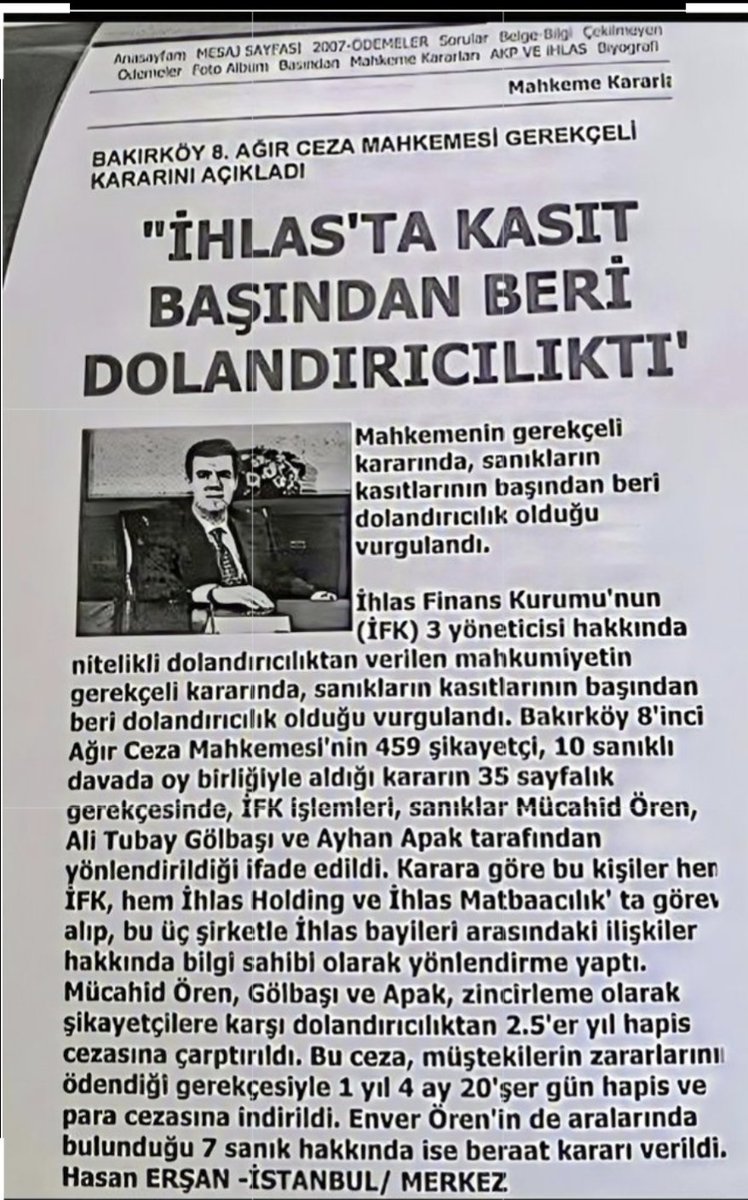 <a href="/Recep88703Ac/">recep açıkgöz</a> <a href="/HaticeAksakalA1/">Hatice Aksakal Arslanyolu</a> <a href="/adalet_bakanlik/">T.C. Adalet Bakanlığı</a> <a href="/RTErdogan/">Recep Tayyip Erdoğan</a> <a href="/eczozgurozel/">Özgür Özel</a> <a href="/AliYerlikaya/">Ali Yerlikaya</a> <a href="/dbdevletbahceli/">Devlet Bahçeli</a> <a href="/erbakanfatih/">Dr. Fatih Erbakan</a> <a href="/ticaret/">T.C. Ticaret Bakanlığı</a> <a href="/omerbolatTR/">Prof. Dr. Ömer Bolat</a> <a href="/yilmaztunc/">Yılmaz TUNÇ</a> <a href="/TC_icisleri/">T.C. İçişleri Bakanlığı</a> <a href="/ComezTurhan/">Turhan Çömez</a> 📢“#DEVLET #İHLASFİNANS YOLSUZLUĞU TESBİTİNİN DEVAMIN DA NEDEN MAĞDURLARI ÖNCE
#enverören/SONRA 25 YIL
<a href="/mucahid_oren/">Ahmet Mücahid Ören</a> in İNSAFINA TERKETTİ❓️
#ELİNSAF!
#ihlasFinansİçinDevletGöreve!
<a href="/RTErdogan/">Recep Tayyip Erdoğan</a> <a href="/yilmaztunc/">Yılmaz TUNÇ</a> <a href="/omerbolatTR/">Prof. Dr. Ömer Bolat</a> <a href="/ticaret/">T.C. Ticaret Bakanlığı</a> <a href="/adalet_bakanlik/">T.C. Adalet Bakanlığı</a> <a href="/eczozgurozel/">Özgür Özel</a> <a href="/hulusiakarmedya/">Hulusi AKAR</a>