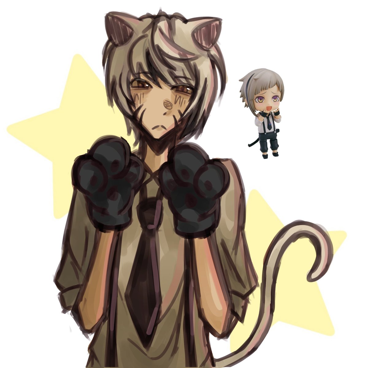 catboylai's tweet image. catboy atsushi whixhcis also a sketch mebscsue im allergic to acfually finishinf stuff 

#atsushi #bsd