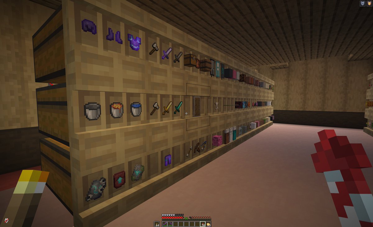 fully automatic sorting system for Minecraft 1.21.10.
Chests automatically "link" when you place a shelf on them. 
The Shelf automatically shows what's inside.
When you put something in there the sorter automatically sorts the inventory by a "hierarchy" that starts by putting