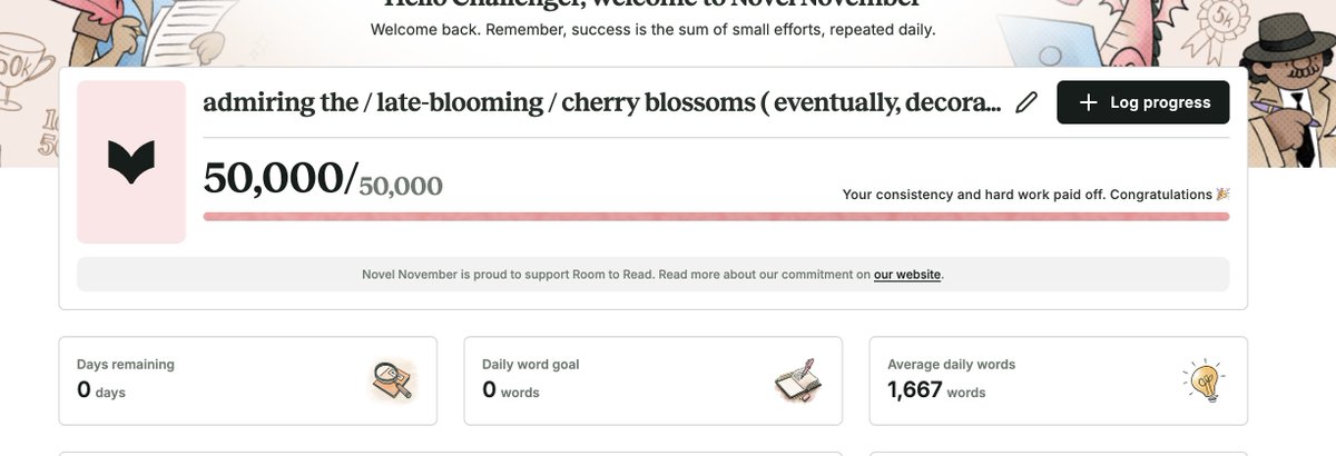 numenflower's tweet image. otsu novel november 🫶💗 it&apos;s more progress on rnis spring fic but we&apos;re still decently far from actual completion 🥹!! super grateful to have participated (although silently) and completed this challenge!! always on those rinsagi drugs i need them BAD 🦉🌱