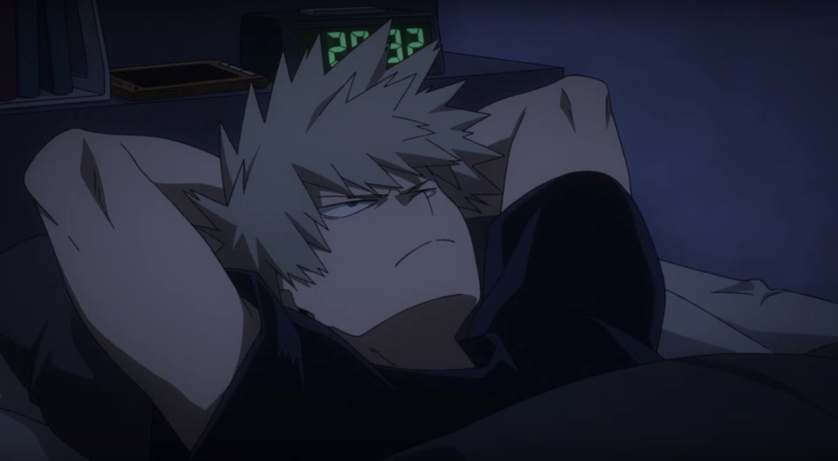 MangoIceCrm's tweet photo. Bakugou: fuck you all I'm going to bed  

Bakugou in bed at 8:30pm with the lights off, thinking about man https://t.co/4NSylbr2kD
