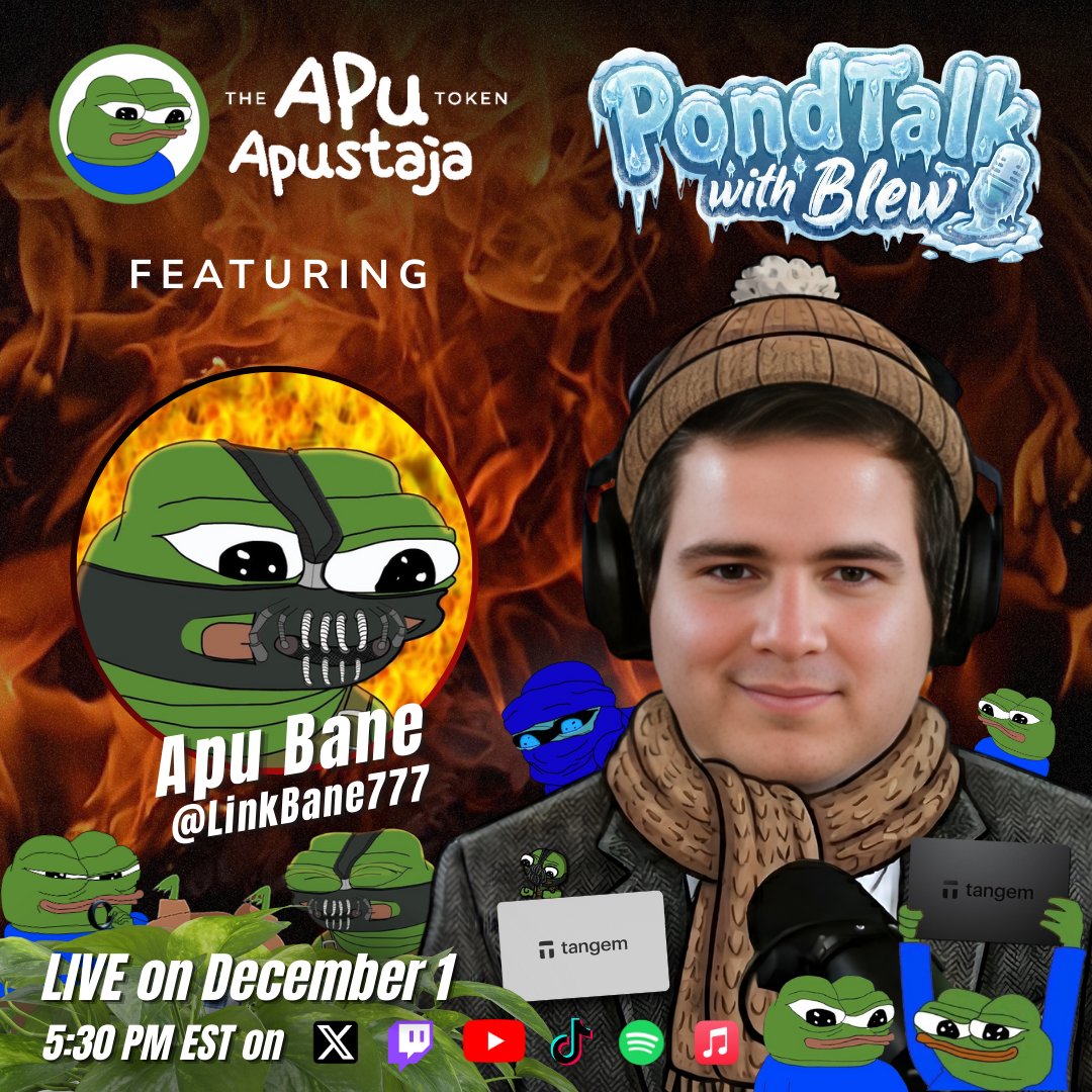 DECEMBER BELONGS TO $APU

Today, I am announcing 25+ Streams I am doing in December.
Tomorrow, December 1, <a href="/LinkBane777/">Apu Bane</a> and I will be going live only on PondTalk $apu