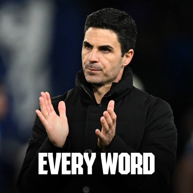 Arsenal's tweet photo. 💬 "Overall it's been a really positive week, because the difficulty has been immense."

Every word from Arteta's post-Chelsea presser 👇