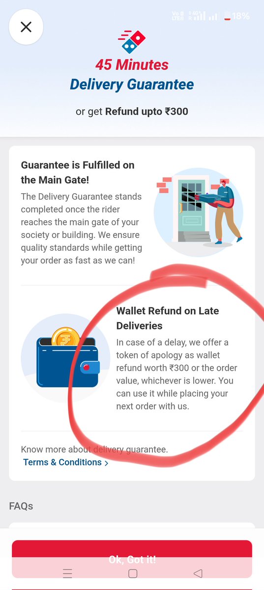 dip_78's tweet photo. Hi @dominos_india  I have placed order at 00:22 since I was hungry after long traveling, as you made promised for 45 mins delivery, it should be get delivered by 1:07, it's already 1:13 still it showing 13 mins  since last 20 mins.Pls refund my money and additional 300 rs per t&amp;c https://t.co/I4FWUJID8b