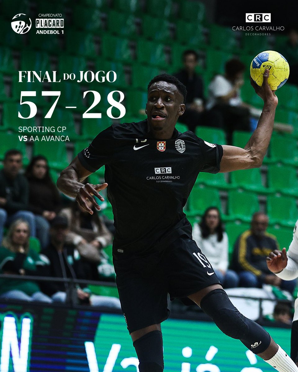 #AndebolSCP | ⏹️ Os Leões somam mais uma vitória e seguem 100% vitoriosos no Campeonato Placard Andebol 1 ✅

⚫ 57-28 ⚪ // #SCPAAA