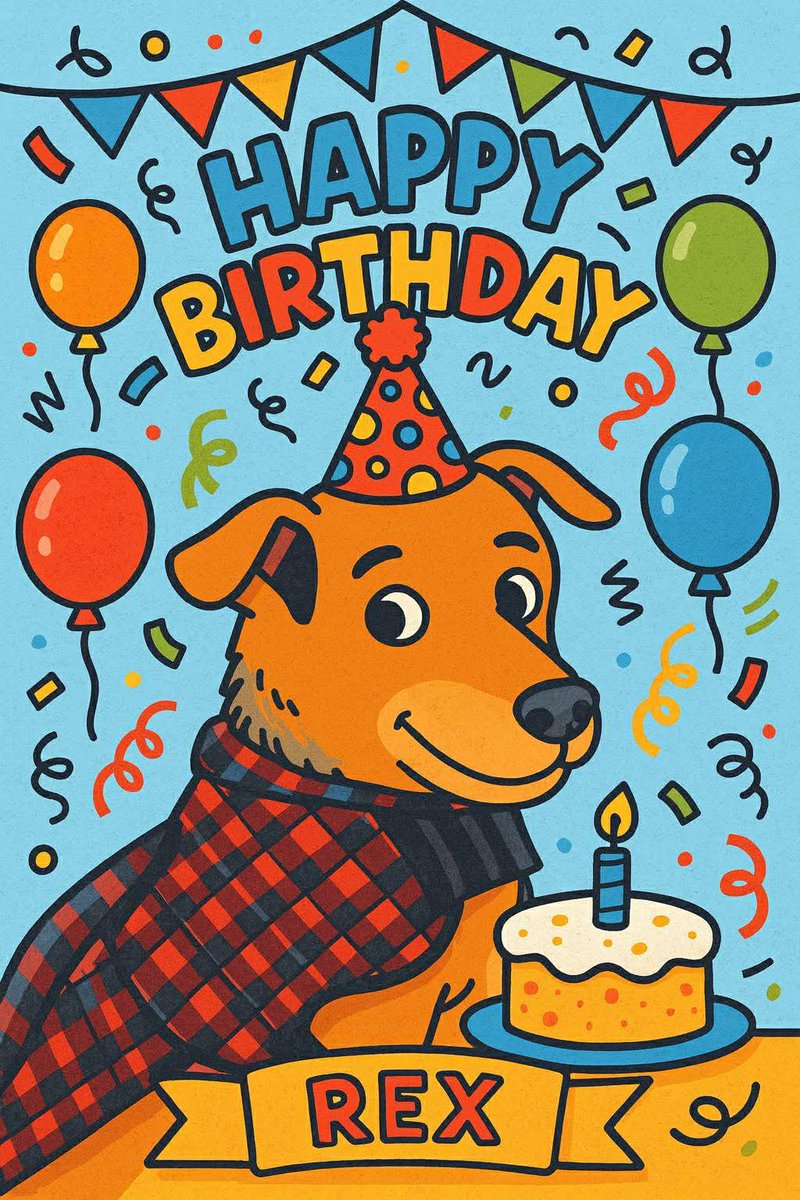 oldgreyheron's tweet image. #AlphabetChallenge #weekVforVowels @sheenz_m_ 
AI generated picture my brother and sister-in- law’s dog Rex on his 13th birthday.