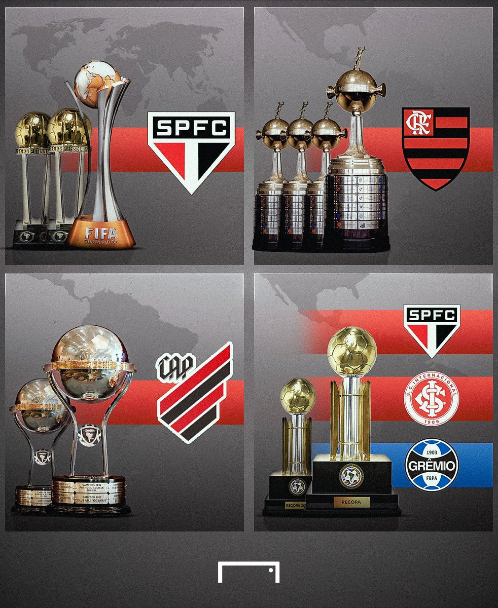 GoalBR's tweet image. Você sabe quem são os brasileiros com mais títulos desses torneios internacionais? 🏆🌎

O seu time está na lista? 👀