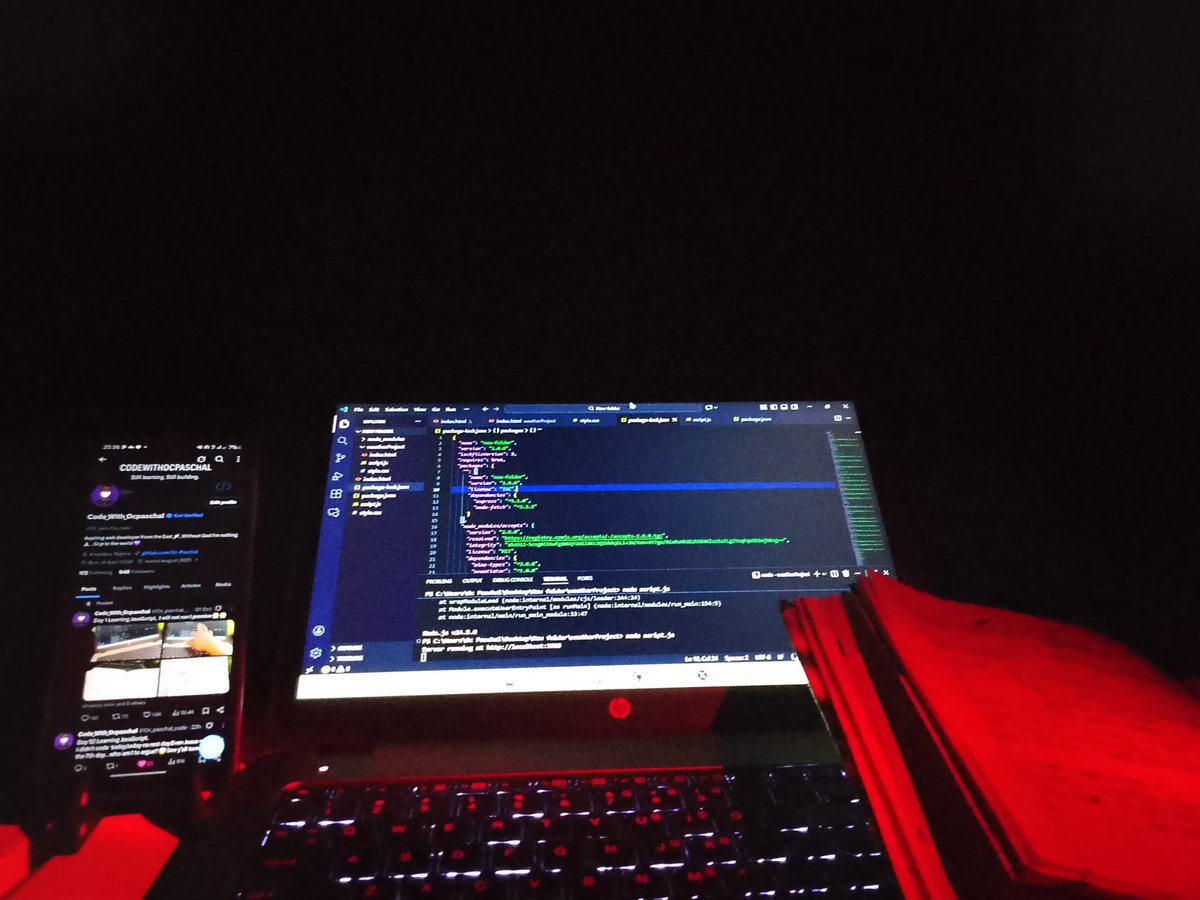 Oc_paschal_code's tweet image. Day 53 Learning JavaScript.
Today I learned why the “Cannot use import statement outside a module” error happens and how to fix it using &quot;type&quot;: &quot;module&quot; in package.json. To fellow beginners, it’s okay  to be confused,not to understand everything at once,just keep practicing.💜🚀