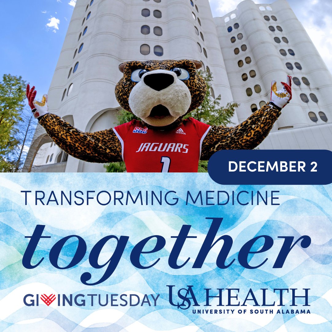 Mark your calendar for December 2 — Giving Tuesday! On this global day of generosity, you can help USA Health continue delivering world-class care, comfort, and hope to the patients and families who need it most. Make an online gift today at usahealthsystem.com/givenow.