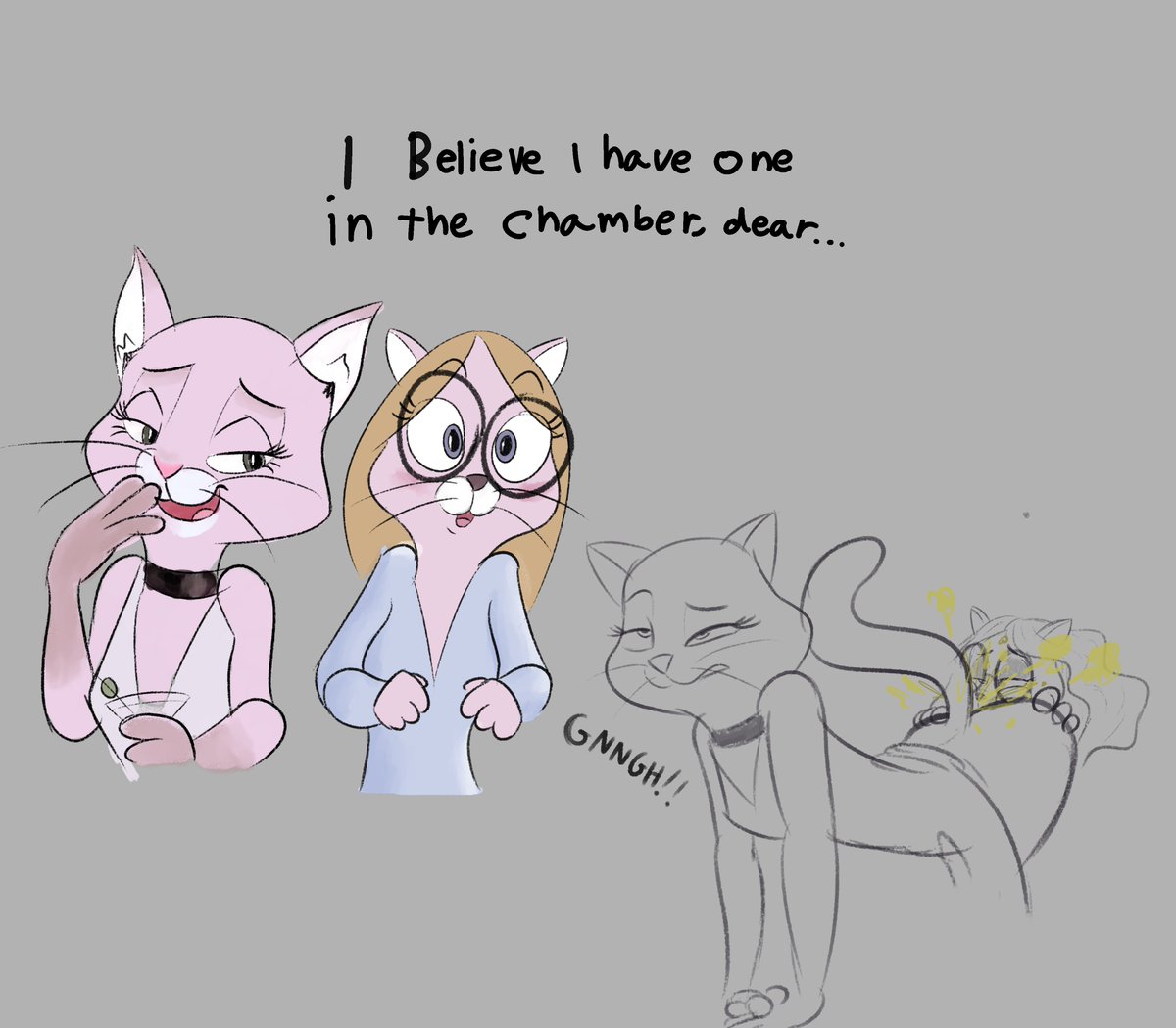 This has been getting attention so here's a couple more recent doodles I did of these two that I forgot to post 🐱