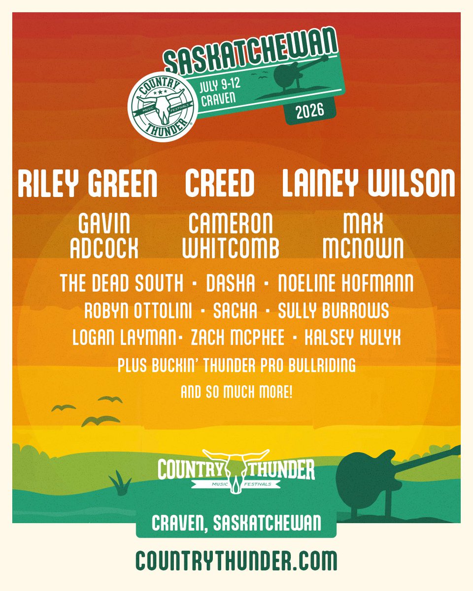 SachaOfficial_'s tweet image. Hey Craven📍Saskatchewan #CountryThunder hope you’re ready! I’ll be on the main stage at Country Thunder July 11th. See you beautiful people next year 🫶🏽😀 for more info/tour dates 👉🏽iamsacha.com 👈🏽 #saskatchewan #countrythundersk #festival #countryfestival