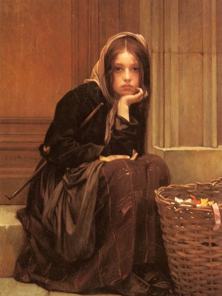 Imagein8's tweet image. When an uncertain future&apos;s staring you in the face!
A Basket of Ribbons (1869)
By : Christen Brun (1828-1905) 
Norwegian
Oil on panel, 31.8 x 45.1 cm
#artist #art #painting