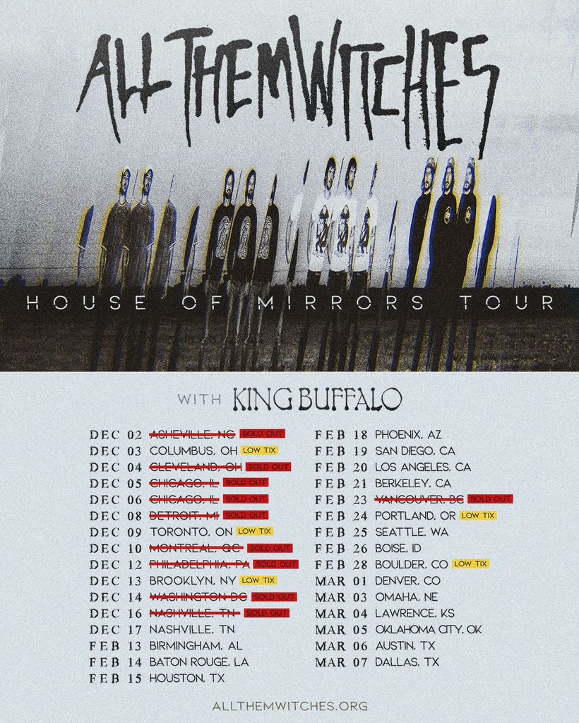 codieearly's tweet image. Here we go! @AllThemWitches run starts Tuesday! Excited to be reunited with my boys and to watch @kingbuffaloband riff every night.