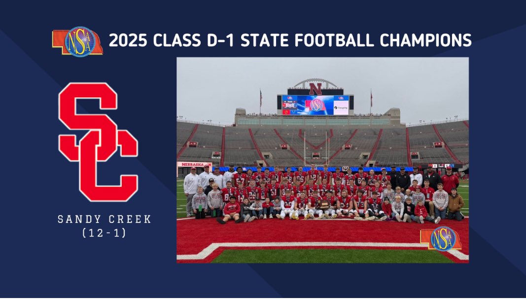 jsamom's tweet image. 2025 D1 State Champions-Sandy Creek
What a game! What a season! #WeAreSC