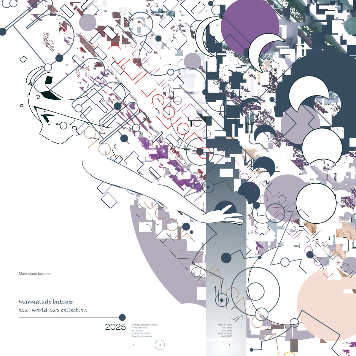 Marmalade butcher osu! world cup 2025 collection
Fanart for <a href="/Maniku_JPN/">Marmalade butcher</a> 

This year I handled the design for Marmalade Butcher in osu! for the entire year. A huge thank you to Marmalade Butcher for providing osu! with so many incredibly cool tracks!