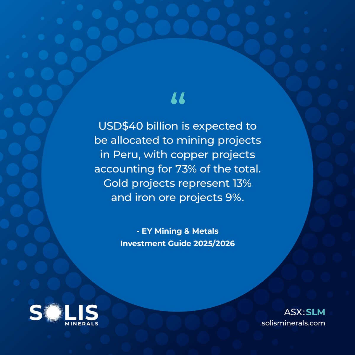 In 2024, #Peru produced 2.74 Mt of #copper, securing its position as the world’s 3rd-largest producer.

$SLM.AX is building a significant copper #exploration portfolio in Peru’s coastal belt.

Read more about #SLM: loom.ly/nOIqoao