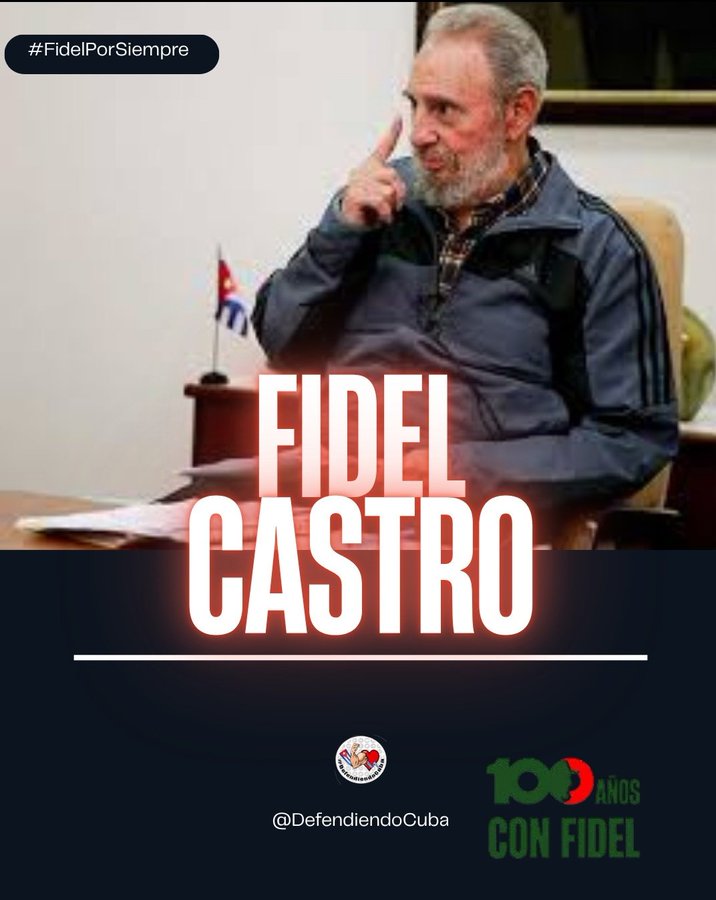 Llevarlo presente, es también inmortalizar al verdadero paradigma de la Juventud cubana.

⭐#100AñosConFidel⭐
#FinanzasyPrecios