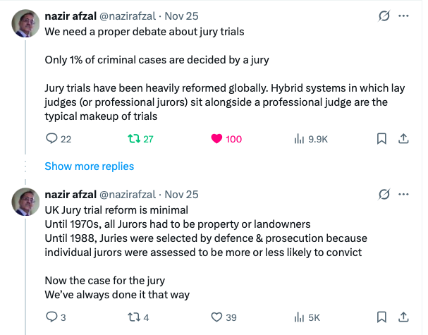 <a href="/TheCriminalBar/">The CBA</a> <a href="/michaelgove/">Michael Gove</a> <a href="/thetimes/">The Times and The Sunday Times</a> <a href="/BaristaBarrist1/">BaristaBarrister</a> <a href="/CourtsIdle/">Idle Courts</a> <a href="/theBarrister/">the barrister</a> <a href="/thebarwithmb/">Matthew Buckland</a> <a href="/Counsel2Council/">Cllr John Riley</a> <a href="/spectator/">The Spectator</a> <a href="/SECircuit/">SE Circuit</a> <a href="/CircuitNorth/">The Northern Circuit</a> <a href="/JamesDRossiter/">James Rossiter</a> Michael Gove is an arsonist.
If you are quoting Michael Gove, possibly one of the most corrupt &amp; dishonest politicians ever, then you have already lost the argument.
He should face &amp; Judge &amp; Jury himself.
#ToryCorruption
Former head of the CPS....