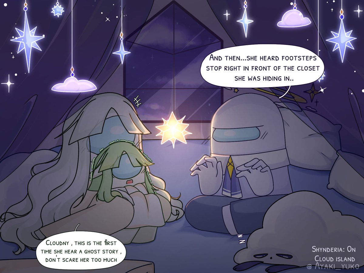 Ayaki_Yuko's tweet photo. Sleepover of the Gods :d 🌙✨
Long time no see everyone , I'm have trouble logging back into this account 🌱💦 #amongus #art #shynderialand #Ayaki_yukoamongus #amongusart #sleepover https://t.co/RlXTrcZ18k