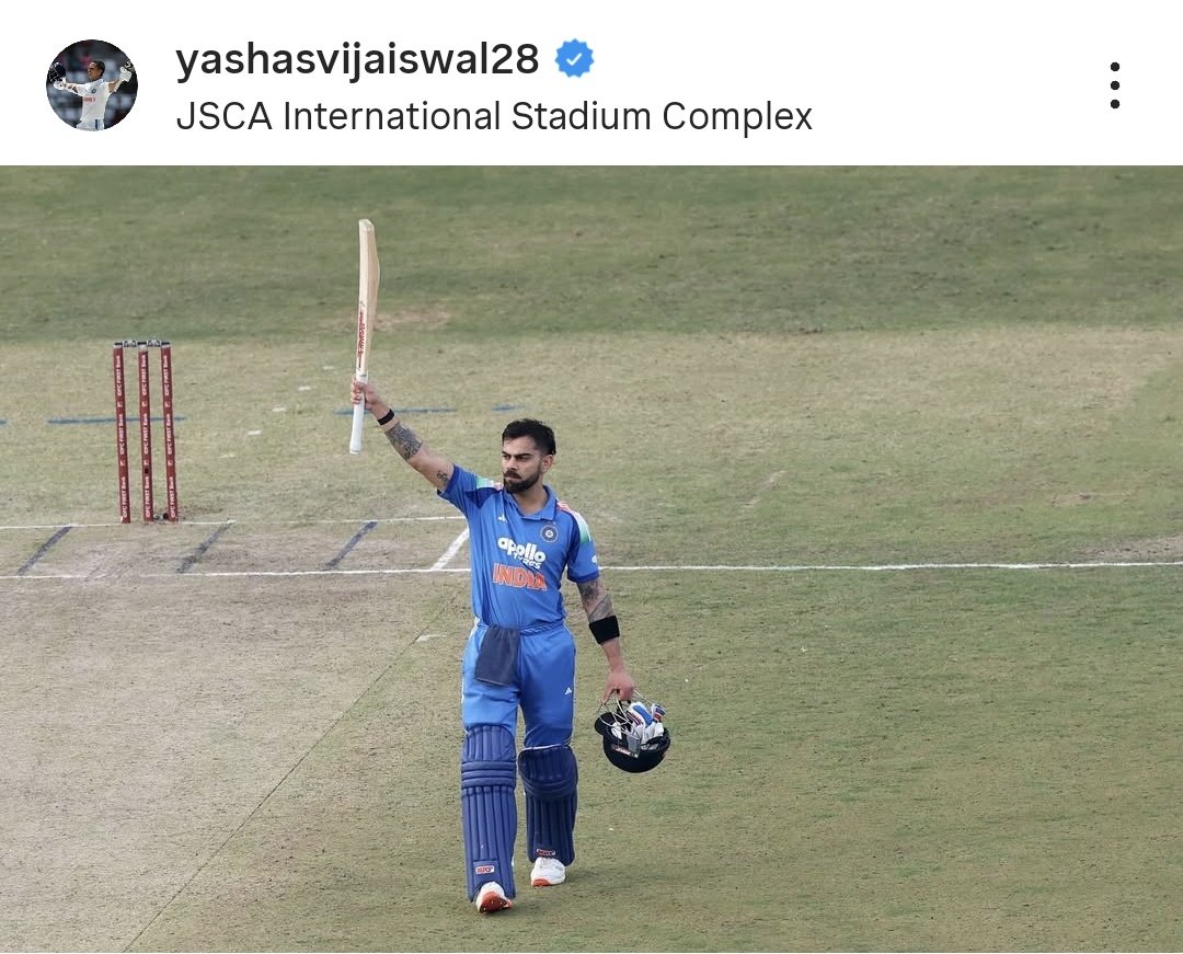 ImTanujSingh's tweet image. YASHASVI JAISWAL POSTED THIS VIRAT KOHLI&apos;S PICTURE ON HIS INSTAGRAM. 🐐♥️