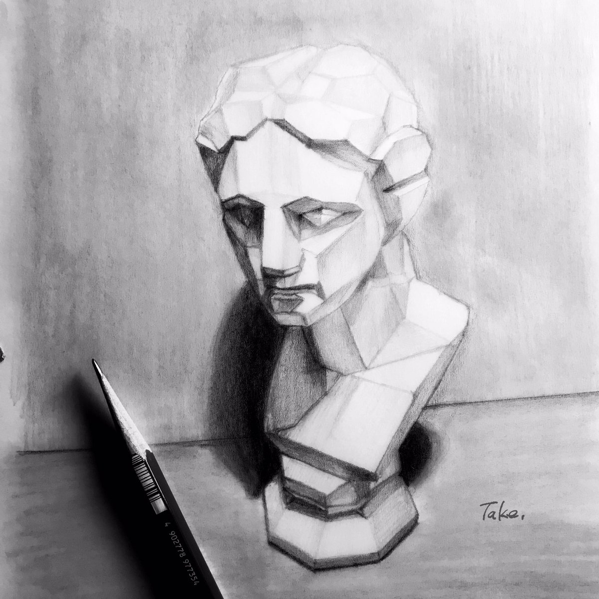 ミロのヴィーナス 面取りデッサン 地味に時間かかったw #ミロの