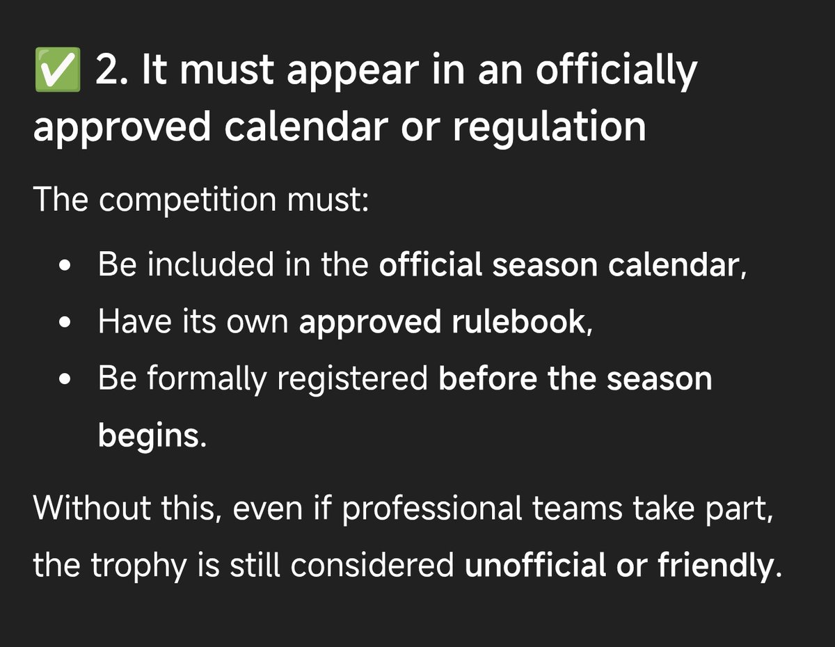 michelac0sta's tweet image. 🚨 USEFUL INFORMATION 🚨

What conditions must a football trophy meet to be considered OFFICIAL?

[ A thread ]