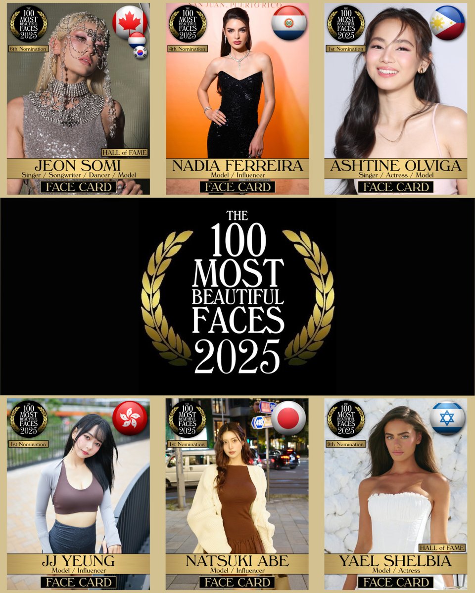 tccandler's tweet photo. Nominations and Votes... (Link in Bio). Our Patrons nominated these great faces today. #tccandler #100faces2025 #JEONSOMI #SOMI #nadiaferreira #AshtineOlviga  #natsukiabe #yaelshelbia @somi_official_ @THEBLACKLABEL @itsmissnadia @ashtinedaily @AshtineOfficial @yaelshelbiabr https://t.co/eF4AN6RNZf