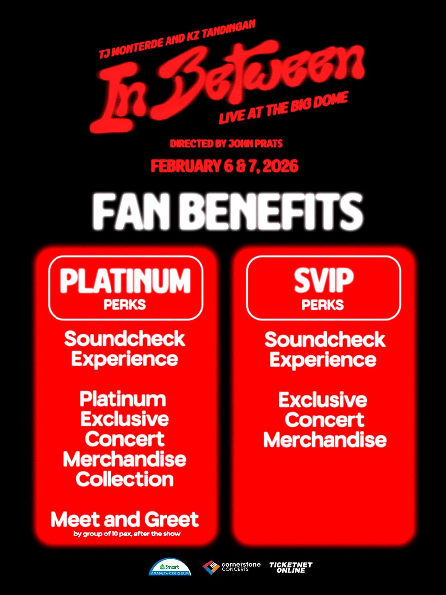 📌[DAY 4] 2026 TJ MONTERDE AND KZ TANDINGAN : IN BETWEEN LIVE AT THE BIG DOME || ONLINE TICKETING ASSISTANCE

🏷️#TJMonterde #KZTandingan #JohnPrats #InBetween #InBetweenAtTheBigDome #CornerstoneConcerts

🎟️ 1000+ secured tickets
✅ Ticket under your name / account

🔗FORM:
