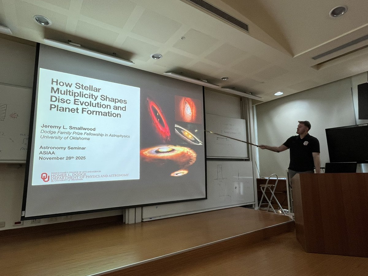 linminkai's tweet photo. It’s always nice to welcome accomplished alumni back! Former Distinguished Postdoc Dr. Jeremy Smallwood (2022-2024) is visiting ASIAA this week, starting with a seminar on his bread &amp; butter: planet formation high-order stellar systems. https://t.co/H2mVTLRKfH